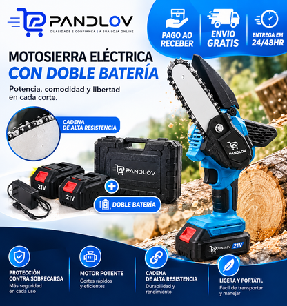 Motosierra eléctrica con doble bateria