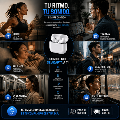 AirPods PRO + caja y cargador + Bluetooth 5.3 Premium