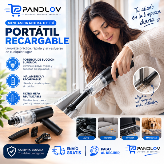 Mini Aspiradora Portátil Recargable + acessórios + carregador