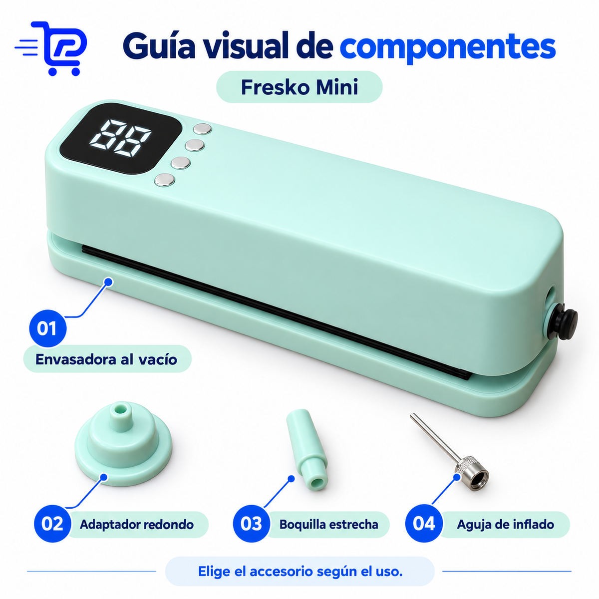 Fresko Mini | Envasadora al Vacío Portátil + Más frescura, menos desperdicio.