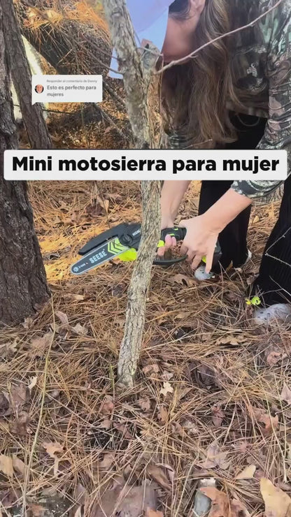 Motosierra eléctrica con doble bateria
